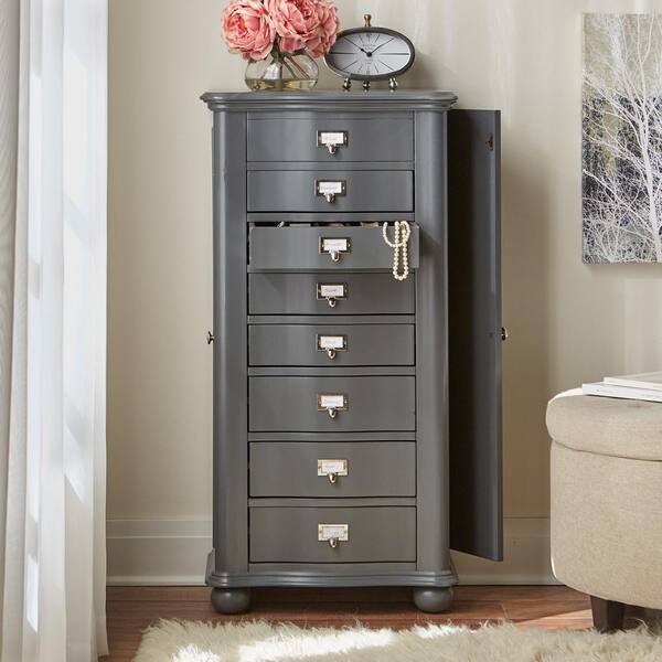 28.5 in. Mercury Glass Table Lamp with Brushed Steel Metal Accents