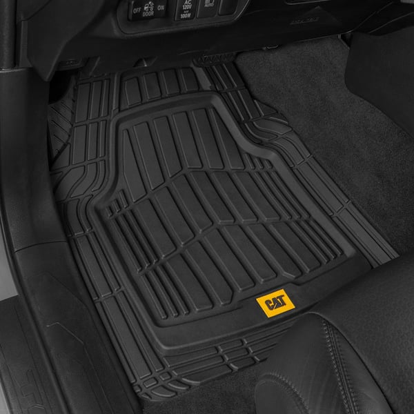 FlexTough 3-Pieces 26 in. x 20 in. Black Deep Dish Trimmable Car Floor Mats