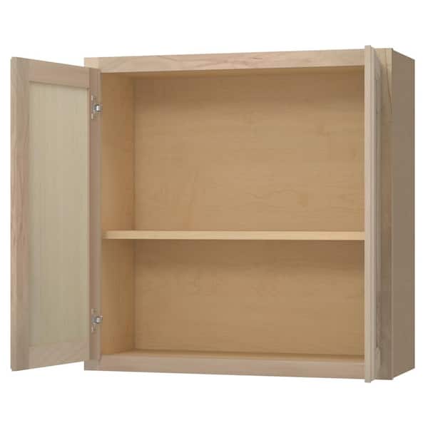 30 in. W x 12 in. D x 30 in. H Assembled Wall Kitchen Cabinet in Unfinished with Recessed Panel