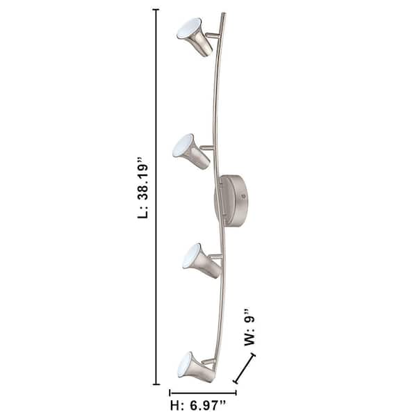 Jumilla 38.19 in. 4-Light Matte Nickel Dimmable Integrated LED Track Lighting Kit with Adjustable Heads