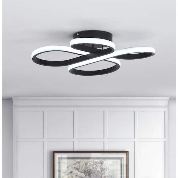 20.5 in. 1-Light Modern Linear LED Flush Mount Ceiling Lighting Fixtures