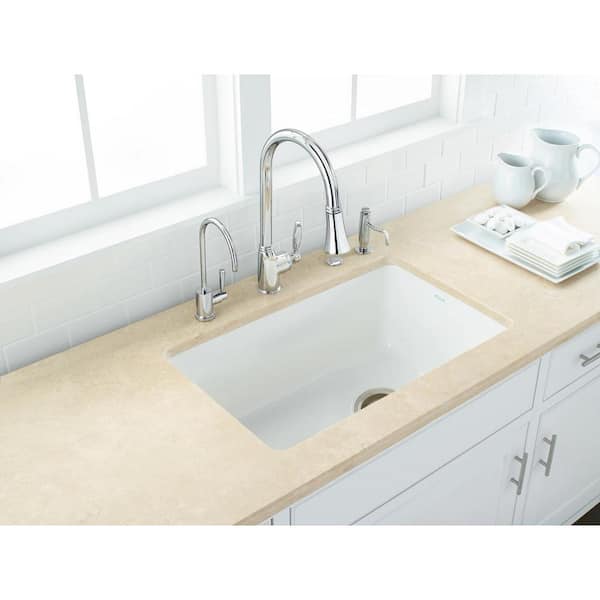 Allia Undermount Fireclay 31 in. Single Bowl Kitchen Sink in White
