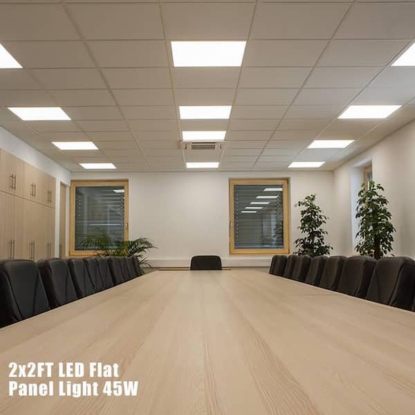 2 ft. x 2 ft. Integrated LED Panel Light, Commercial Lighting 5800 Lumens 5000K White (2-Pieces)