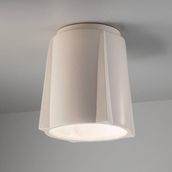 Radiance Collection 1-Light White LED Outdoor Flush Mount Light