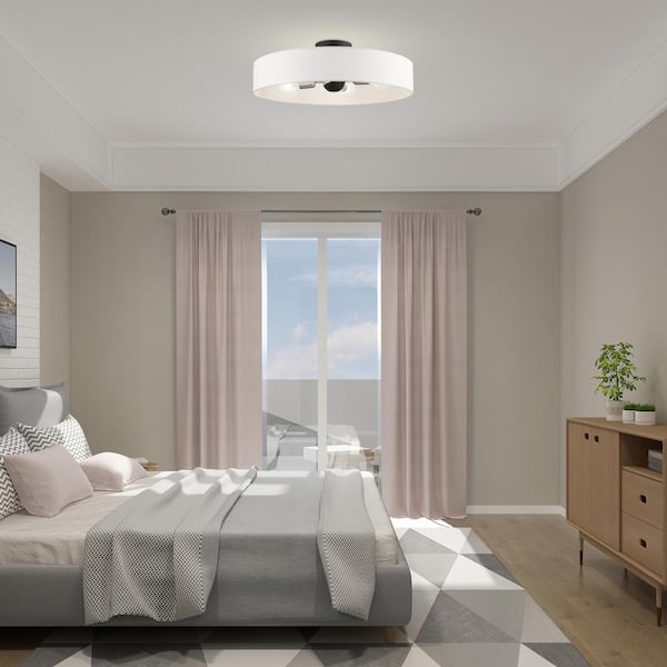 Venlo 4 Light Black with Brushed Nickel Accents Semi Flush Mount