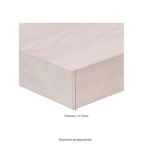 6 ft. L x 25 in. D x 1.5 in. T Unfinished Hevea Butcher Block Countertop in Pre Stain Chalk with Eased Edge