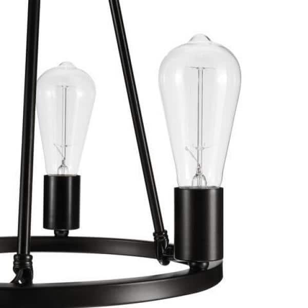 Stratton 14 in. 3-Light Black Semi-Flush Mount