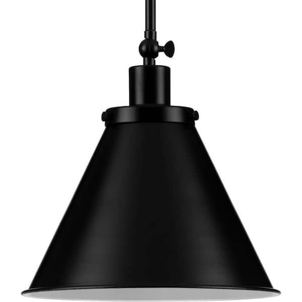 Hinton 1-Light Matte Black Industrial Pendant Light