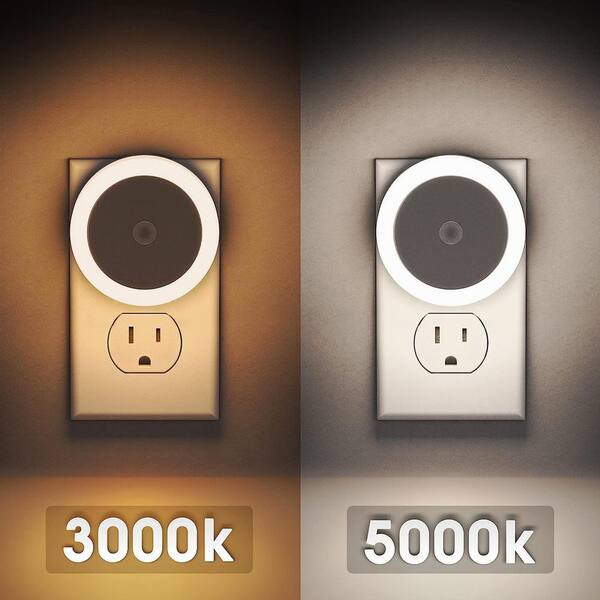 0.6-Watt Black 3000K Warm White Plug In Dusk to Dawn Integrated LED Night Light(4 Pack)