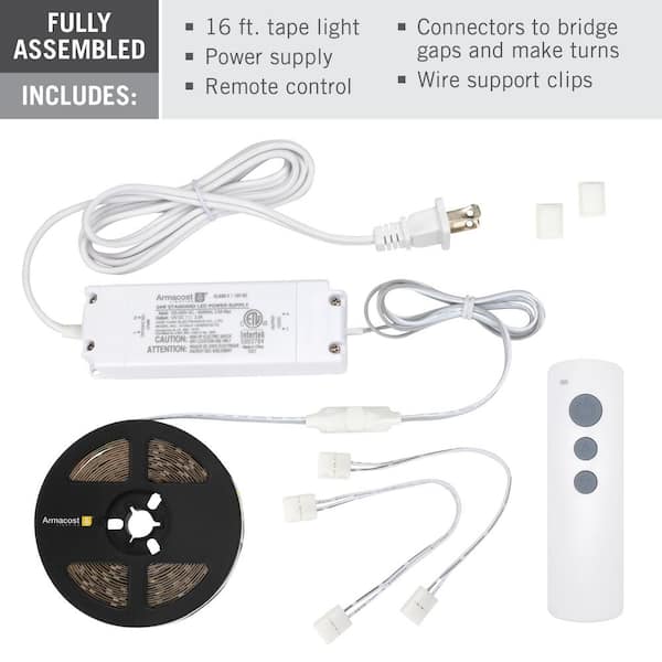 RibbonFlex PRO+ 12-Volt 3000K Soft White LED Strip Light Kit with Remote