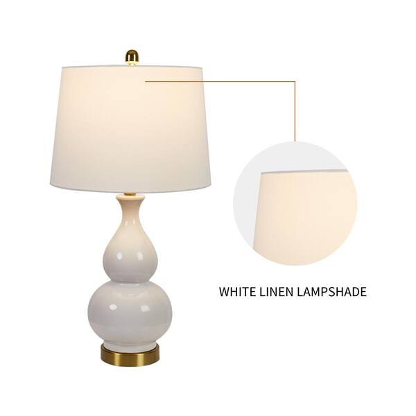 Sacramento 26 .75 in. White Table Lamp Set with USB (Set of 2)