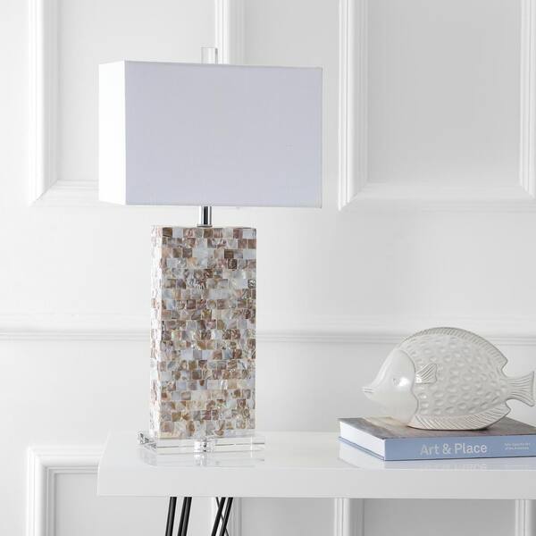 Cannon 29 in. Natural/Clear Seashell and Crystal Table Lamp