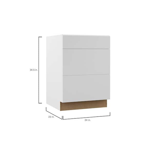 Designer Series Edgeley Assembled 24x34.5x23.75 in. Drawer Base Kitchen Cabinet in White