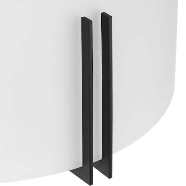 Modern Glass Sconce 12 in. 2-Light Matte Black Wall Sconce with Etched Glass Shade