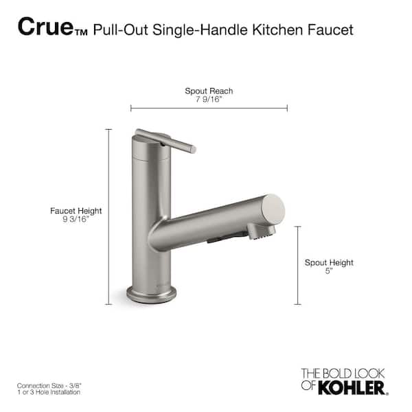 Crue Single-Handle Pull-Out Sprayer Kitchen Faucet in Matte Black