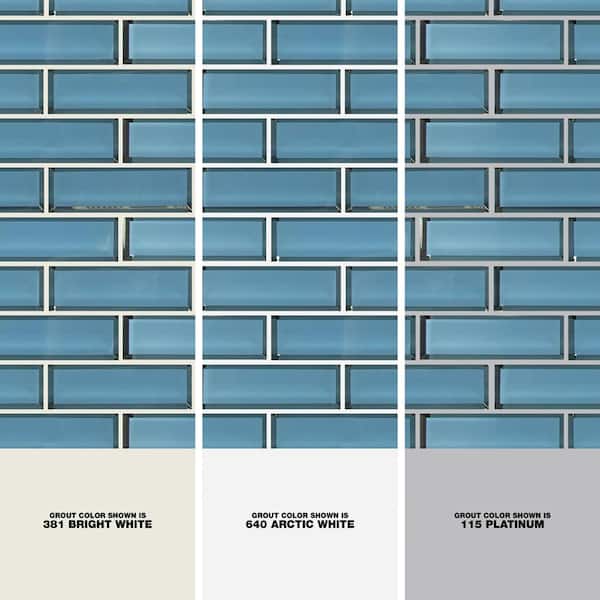 Haiku Saphire Beveled 11.73 in. x 11.73 in. Glossy Glass Mesh-Mounted Mosaic Tile (0.96 sq. ft./Each)