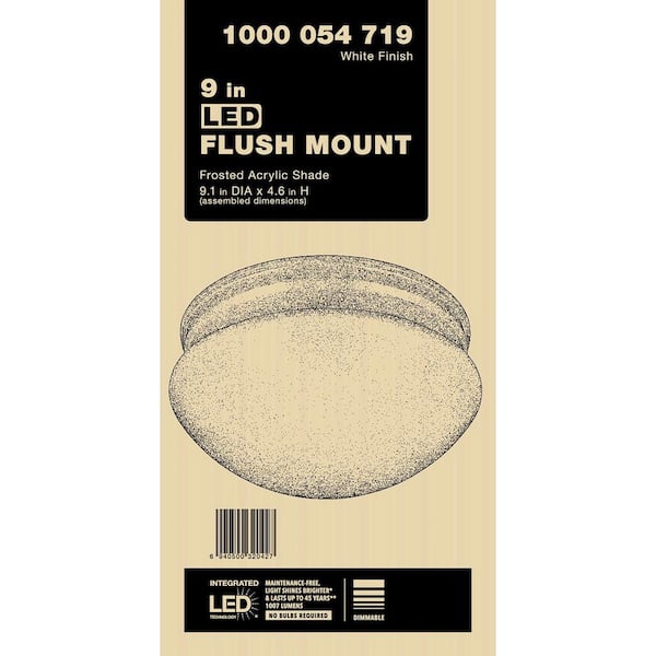 9 in. White LED Flush Mount