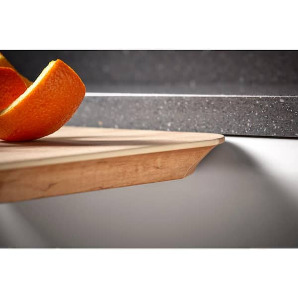 Riverby Biscuit Cast Iron 35.6875 in. Single Bowl Farmhouse Apron Kitchen Sink