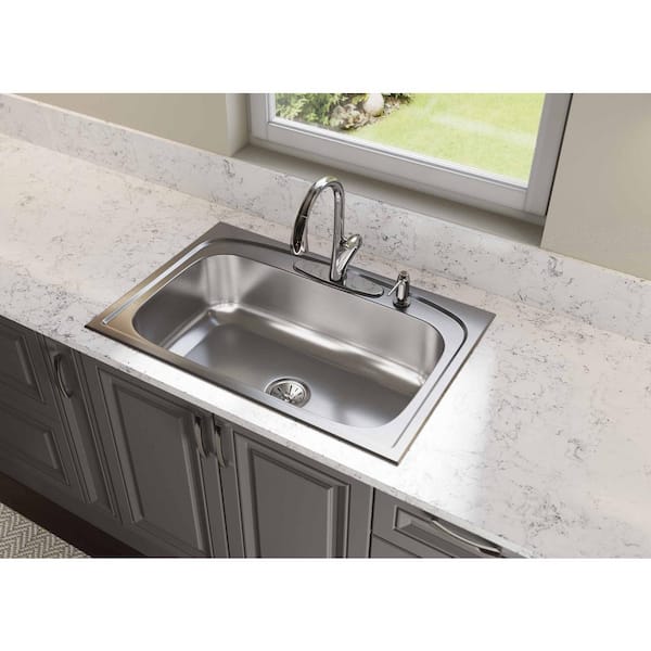 Pergola 33 in. Drop in Single Bowl 20 Gauge Stainless Steel Kitchen Sink