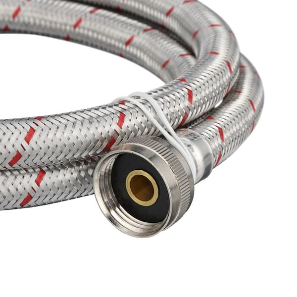 3/4 in. FHT x 3/4 in. FHT x 60 in. Stainless Steel Washing Machine Supply Line (2-Pack)