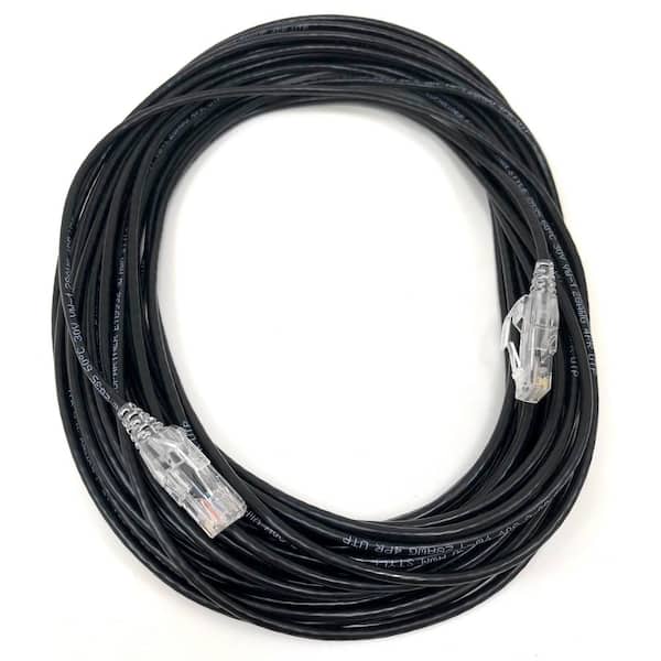 14 ft. 28AWG Ultra Slim CAT6 Patch Cables, Black (5 per Box)