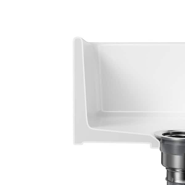 Denbigh Crisp White Fireclay 33 in. Double Bowl Farmhouse Apron Kitchen Sink with Bottom Grid