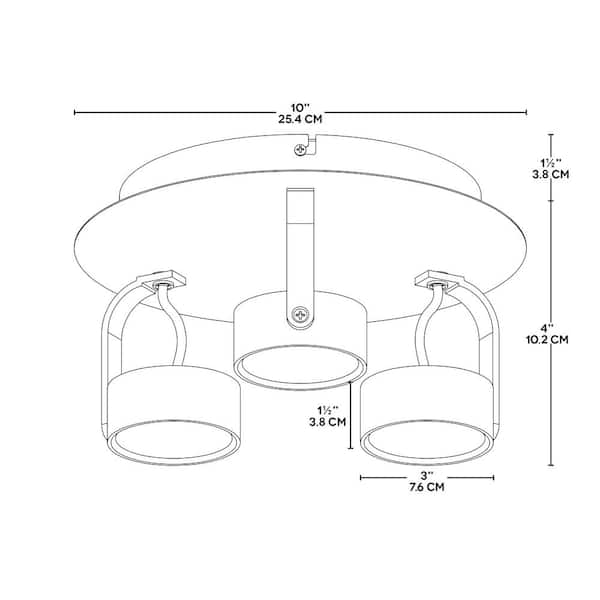 3-Light Brushed Chrome Integrated LED Spot Light