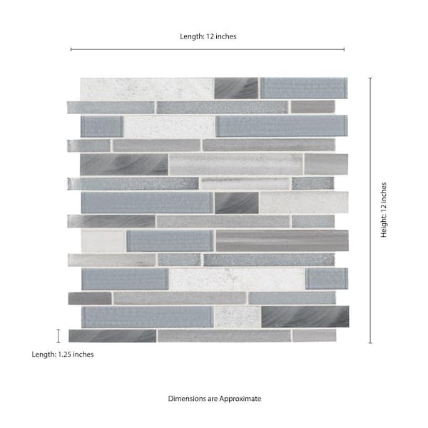 Harlow Interlocking 12 in. x 12 in. Mixed Multi-Surface Mosaic Tile (1 sq. ft./Each)