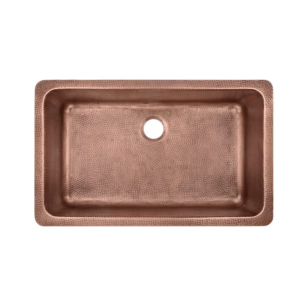 Adams 36 in. Undermount Farmhouse Single Bowl 16 Gauge Antique Copper Kitchen Sink