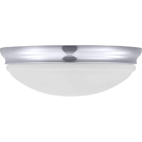 1-Light Polished Chrome Integrated LED Flush Mount