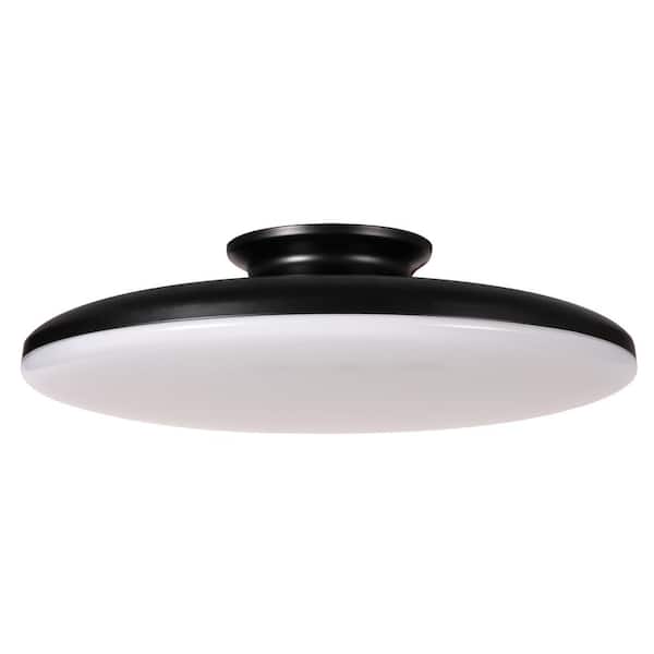 Skye 15 in. 1-Light Black LED Flush Mount