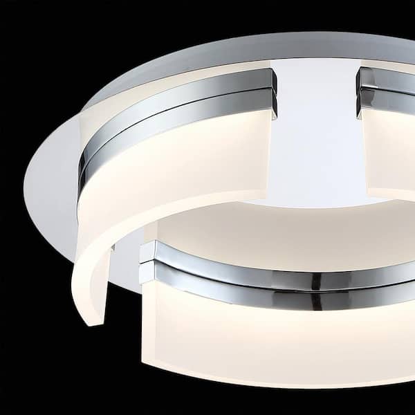 Bria Collection 30-Watt Chrome Integrated LED Flush Mount