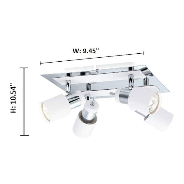 Davida 10.54 in. 4-Light Chrome Semi-Flush Mount