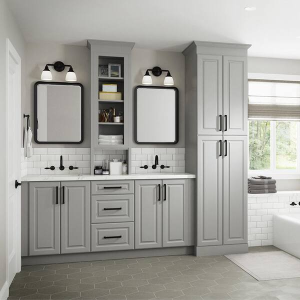 Designer Series Elgin Assembled 24x36x12.25 in. Diagonal Wall Kitchen Cabinet in Heron Gray