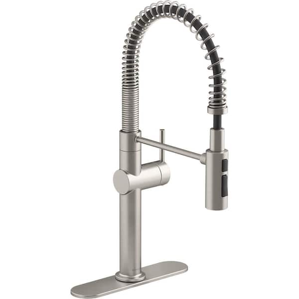 Crue Semi-Professional Single-Handle Pull-Down Sprayer Kitchen Faucet in Vibrant Stainless