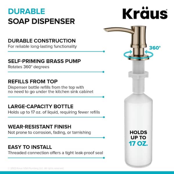 Kitchen Soap and Lotion Dispenser in Spot-Free Antique Champagne Bronze