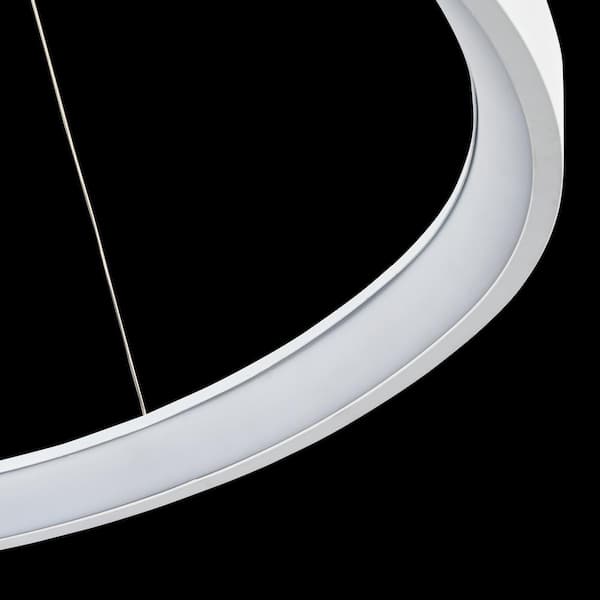 48-Watt 1-Light White Aluminum Dimmable Integrated LED Pendant Light