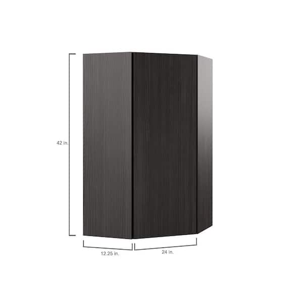 Designer Series Edgeley Assembled 24x42x12.25 in. Diagonal Wall Kitchen Cabinet in Thunder