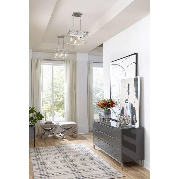 Glayse Collection 4-Light Brushed Nickel Semi-Flush Mount