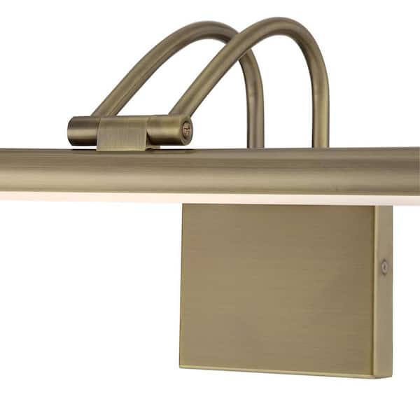 17 in. 15-Watt Antique Brass Hardwire Adjustable Integrated Dimmable LED Picture Light, 3000K