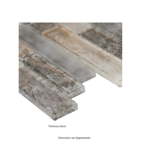 Savoy Interlocking 12 in. x 12 in. x 8mm Glass Mesh-Mounted Mosaic Tile (10 sq. ft. / case)