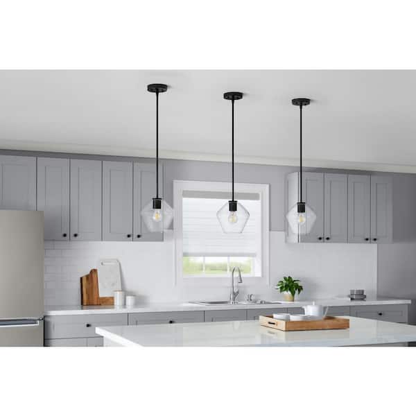 2-1/4 in. Fitter Clear Glass Merlot Pendant Lamp Shade