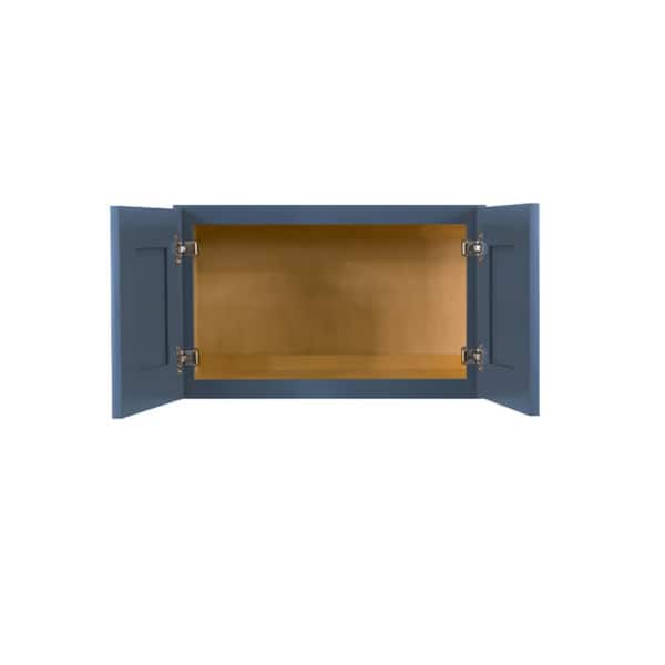 Lancaster Blue Plywood Shaker Stock Assembled Wall Kitchen Cabinet 30 in. W x 12 in. H x 12 in. D
