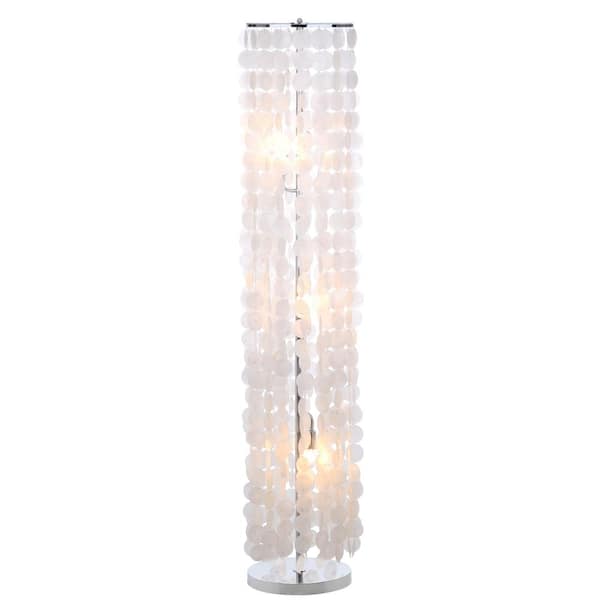Illumina Capiz 60 in. White Shell Floor Lamp with 25-Watt Light Bulbs