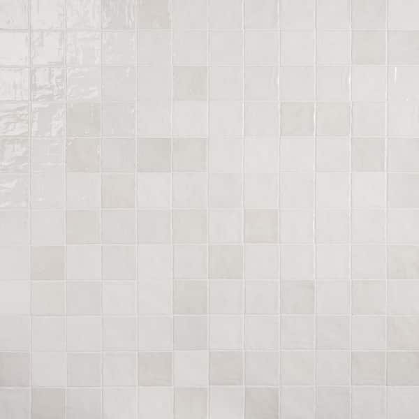 Kingston White 4 in. x 4 in. Glazed Ceramic Wall Tile (5.38 sq. ft./case)