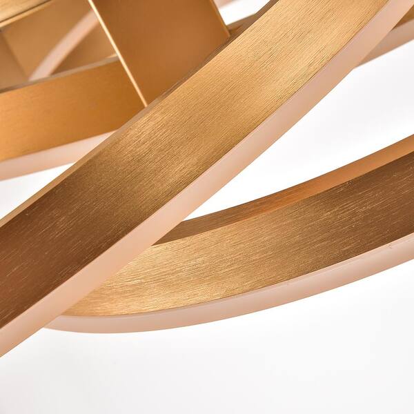 Carson 11.6 in. 3-Light Gold Simple Geometric LED Semi Flush Mount