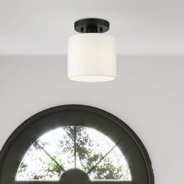 Mercury 1 Light Black Semi Flush Mount