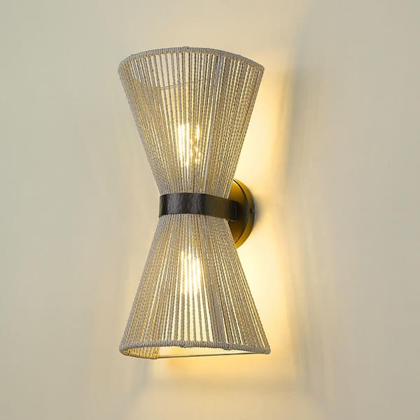 Avon 16.625 in. 1-Light Matte Black Wall Sconce