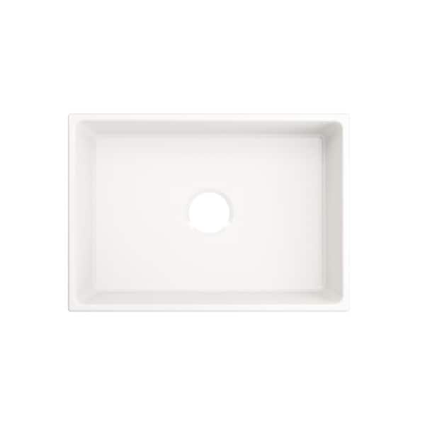 Farmhouse Apron-Front Fireclay 27 in. Single Bowl Kitchen Sink in White with Bottom Grid