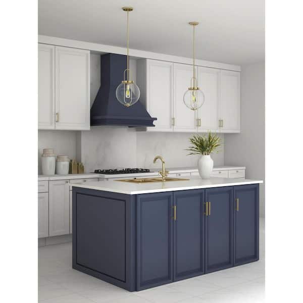 Mitchella 1-Light Vintage Brass Pendant with Clear Glass Globe Shade